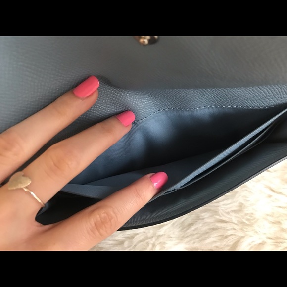 SOLD Coach Slim Envelope Wallet Blue - Picture 7 of 10